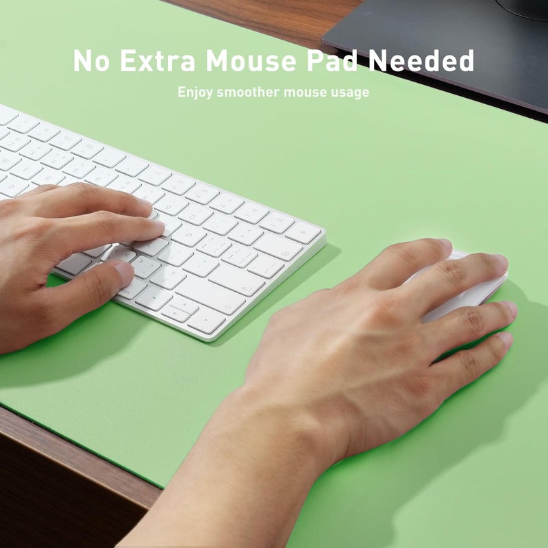 Aothia Leather Desk Pad Protector, Mouse Pad, Office Desk Mat, Non-Slip PU Leather Desk Blotter, Laptop Desk Pad, Waterproof Desk Writing Pad for Office and Home (31.5" x 15.7", Foam Green) - Image 4