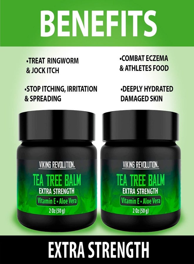 Viking Revolution Tea Tree Oil Cream - Super Balm Athletes Foot Cream - for Eczema, Jock Itch, Ringworm, Nail Treatment - Soothing Skin Moisturizer for Itchy, Scaly, Cracked Skin, 2 Ounce (Pack of 2) - Image 4