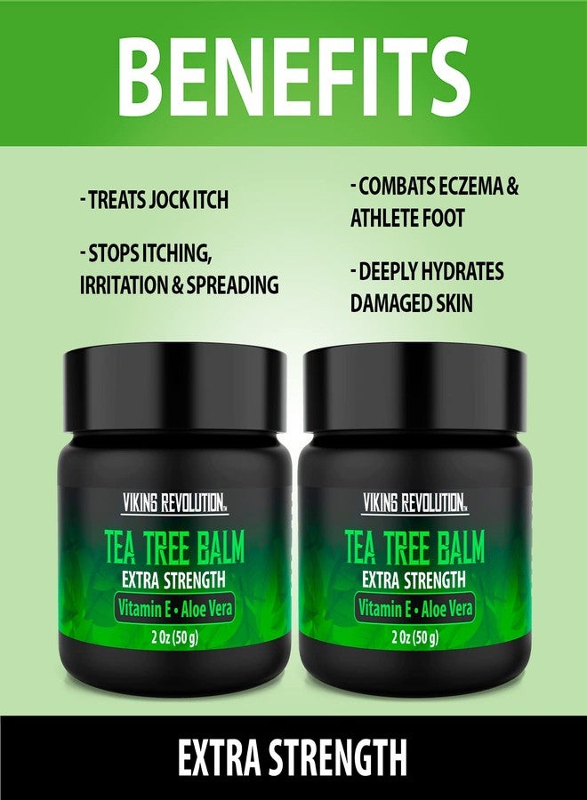 Viking Revolution Tea Tree Oil Cream - Super Balm Athletes Foot Cream - for Eczema, Jock Itch, Ringworm, Nail Treatment - Soothing Skin Moisturizer for Itchy, Scaly, Cracked Skin, 2 Ounce (Pack of 2) - Image 3