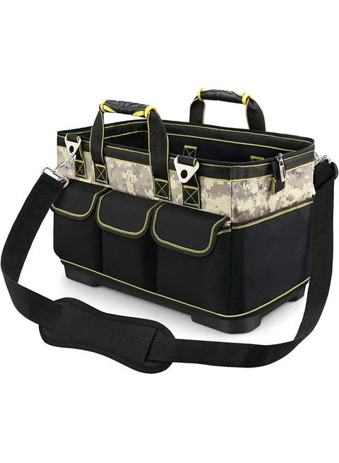 Wide Mouth Tool Bag with Multi-Pockets & Waterproof Molded Base Electric Tool Bag