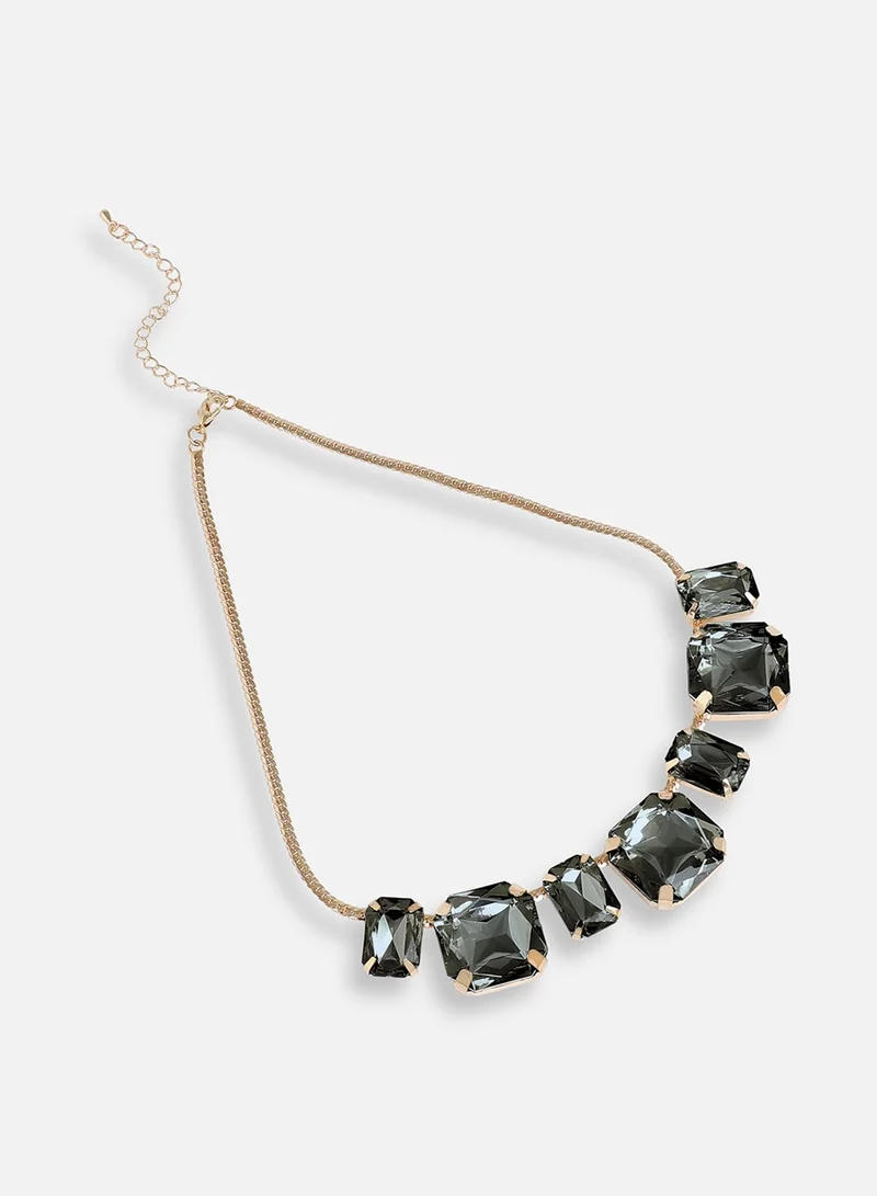 سوهي قلادة الحفلة من الحجر المصمم المطلية بالذهب