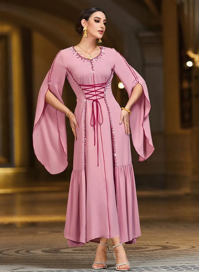 تايك تو فستان طويل نسائي مزين بالفصوص