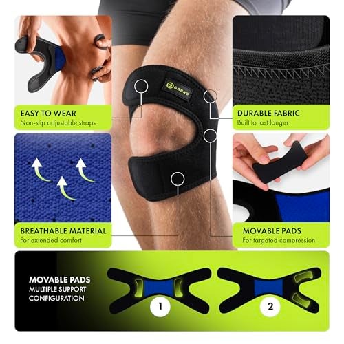 GARNO Knee Brace Plus Size, Dual Patella Tendon Support Strap, Adjustable Neoprene Stabilizer for Meniscus Tear, Arthritis, Tendonitis, MCL, ACL, Pain Relief, Recovery, Running, Men & Women; XL /2XL - Image 3