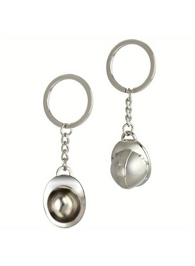 1Pcs Simulated Construction Site Safety Helmet Key Pendant - Image 4