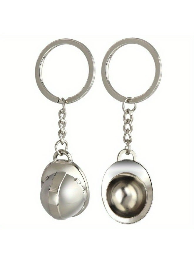 1Pcs Simulated Construction Site Safety Helmet Key Pendant - Image 3