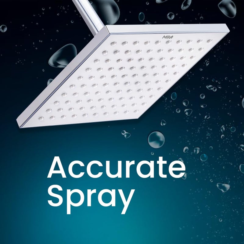 Mila India MILA Centerio Rain Shower MSXX0300CM Shower Head surface with an Apricot head face and chrome back cover Aerated Rain Shower 200 200mm - Image 2