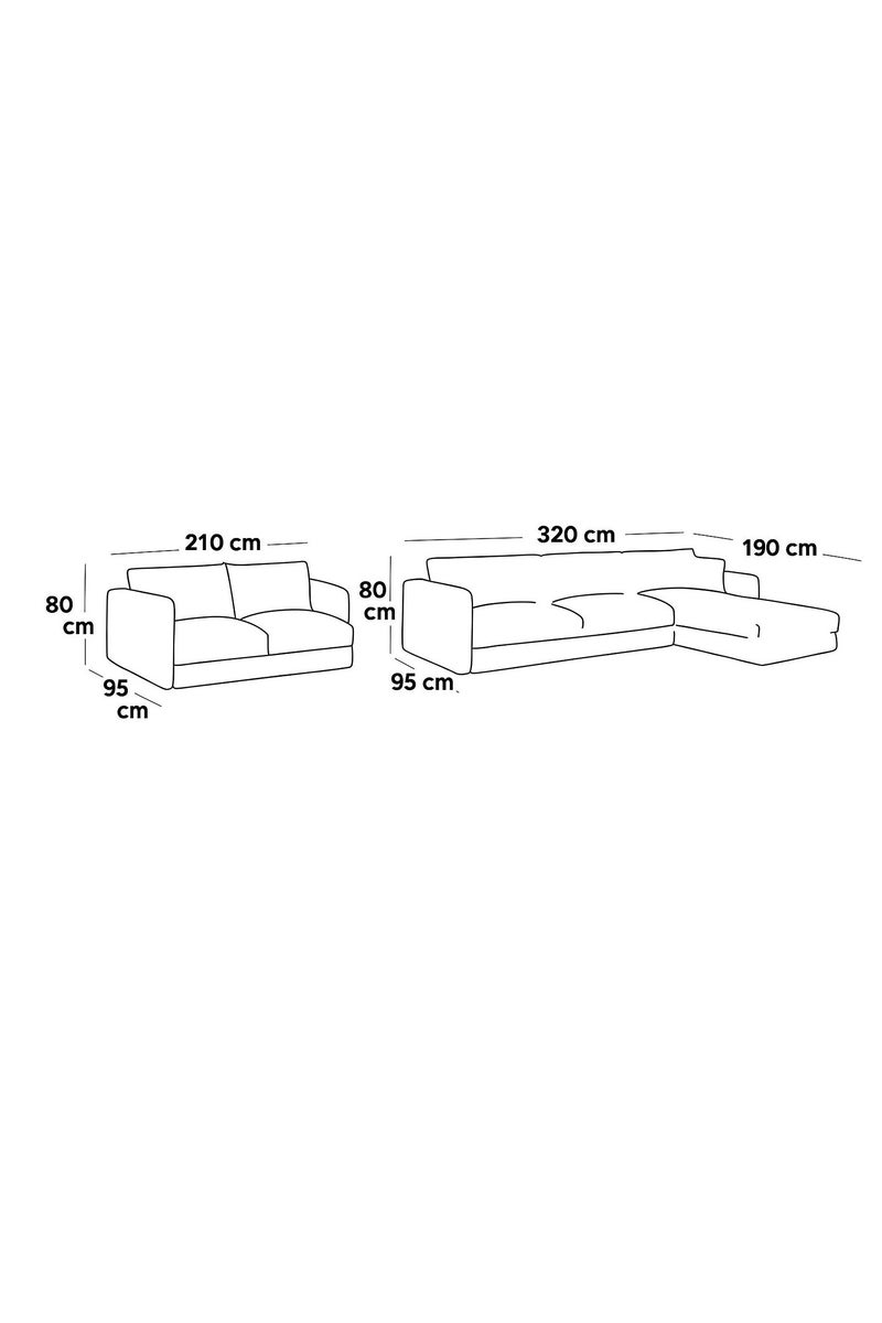 Betak SwedisCorner sofa for the living room, size 320 x 200 cm + 210 cm, black color, from Betakh Wood and Velvet Sofa bed 100x200x90 cm - Black - Image 3