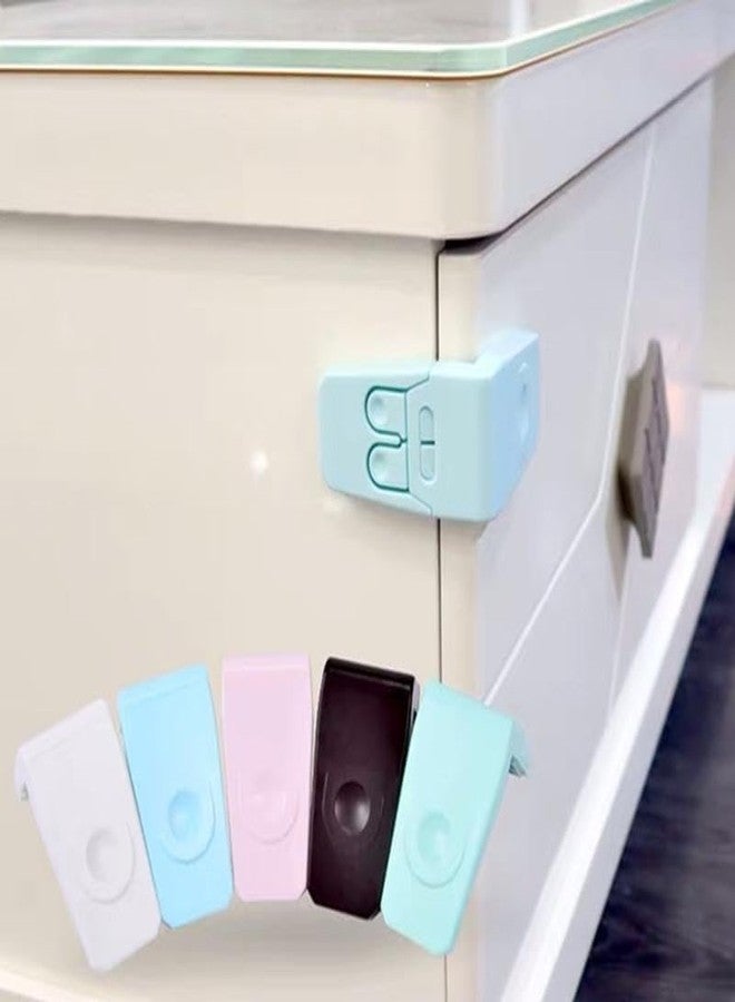Prostuff.in Child Safety Cabinet Locks Plastic Self Adhesive Baby Safety Lock for Drawer/Refrigerator/Cupboard/Door/Sliding Door | Furniture Safety Locks for Kids, Multicolor, 2 pcs - Image 1