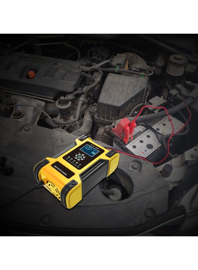 Full Automatic Car Battery Charger 12V 12A Digital Display Battery Charger Power Pulse Repair Chargers Wet Dry Lead Acid (UK Plug) - Image 4