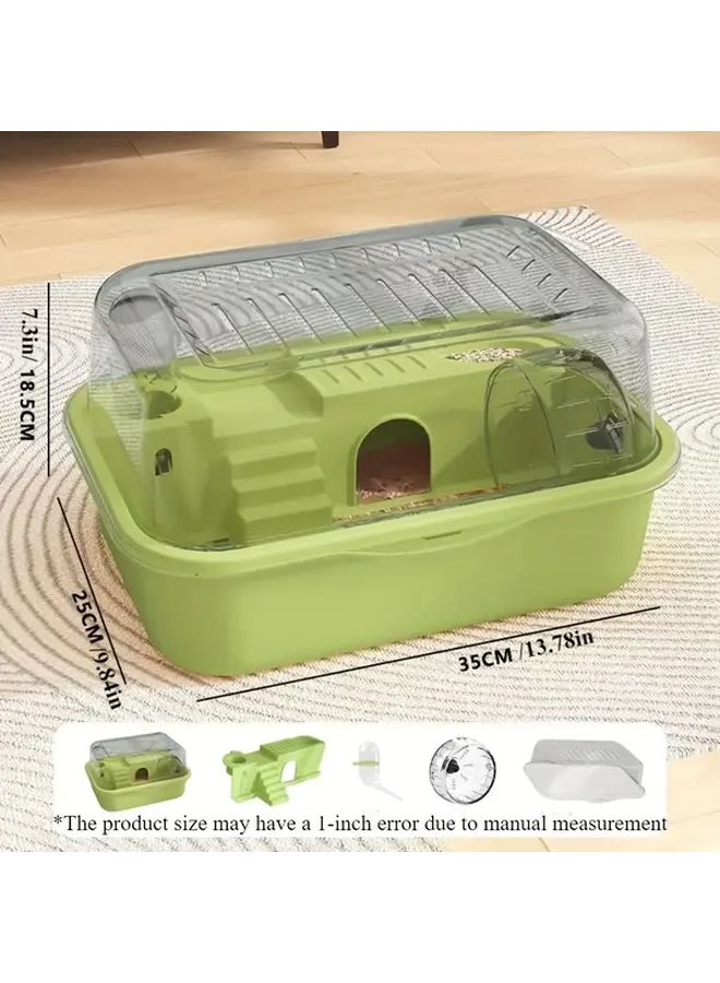 Large Space Green Villa Style Hamster Cage Multi Layer Acrylic Habitat Removable Panels - Image 3