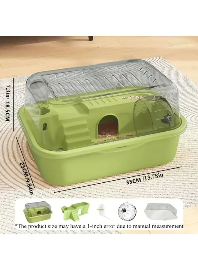 Large Space Green Villa Style Hamster Cage Multi Layer Acrylic Habitat Removable Panels - Image 1