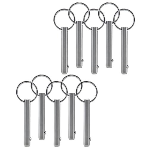YOQVQOY 10 Pack Quick Release Pin,Full 316 Stainless Steel, Bimini Top Pin, Marine Hardware,Boat Quick Release Pin,Detent Pin (Diameter 5/16", Total Length 2.17") - Image 1