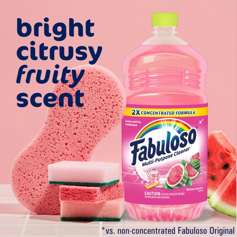 Fabuloso منظف متعدد الأغراض ومنظف الأرضيات فابولوسو، مركز 2X، برائحة البطيخ، 56 أونصة سائلة - Image 4