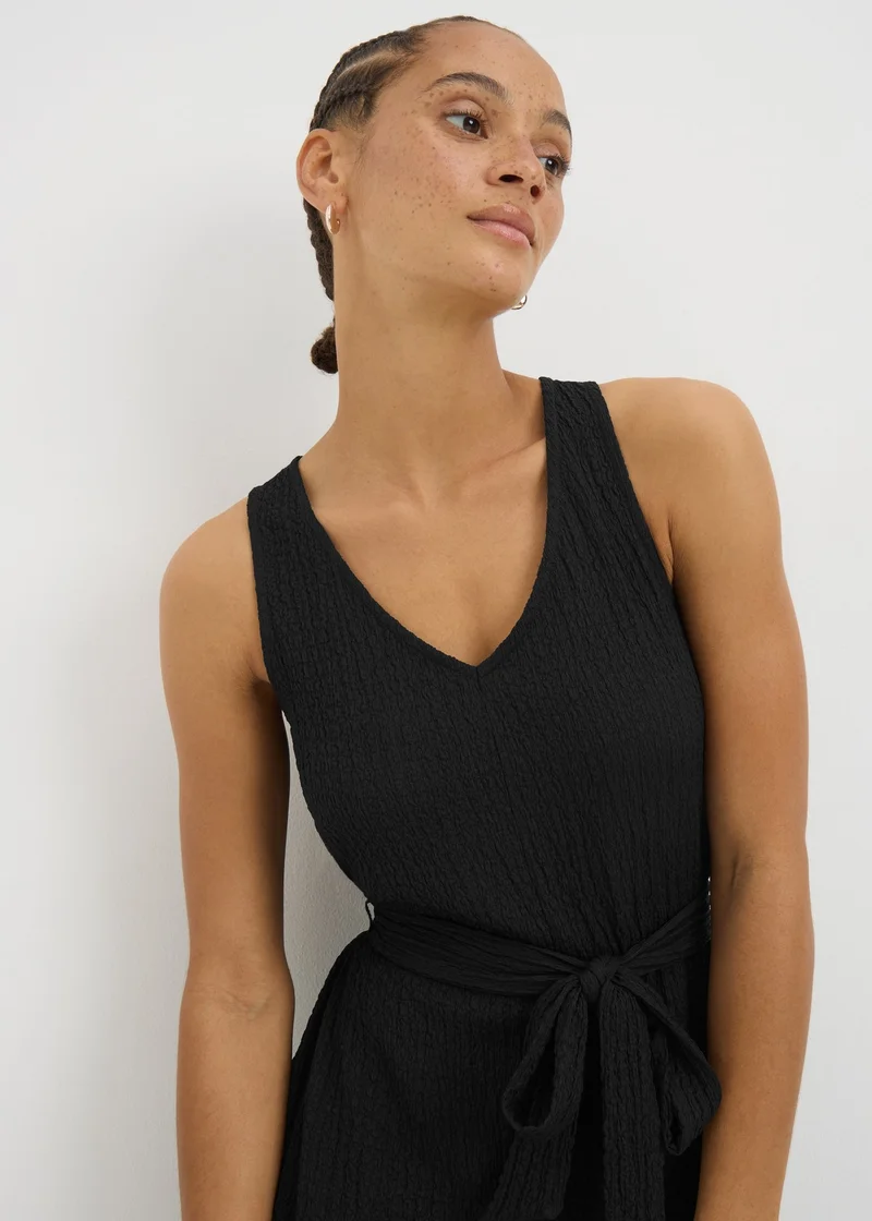 Matalan Black Textured Crinkle Jumpsuit