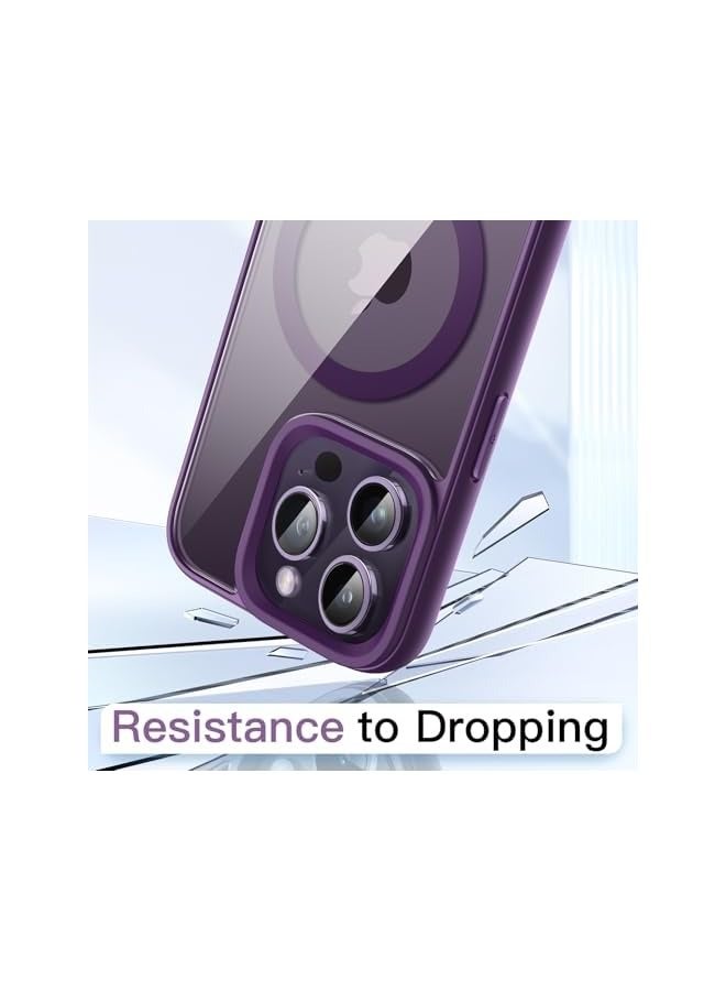 Jetech Magnetic Case for iPhone 14 Pro 6.1-Inch Compatible with MagSafe, Shockproof Phone Bumper Cover, Solid Color Matte TPU Frame, Anti-Scratch Clear Back (Deep Purple) - Image 5