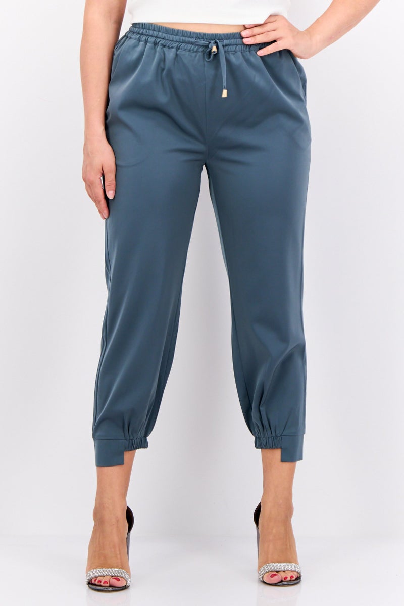 STEVE MADDEN Women Regular Fit Plain Jogger Pants, Dark Green - Image 1