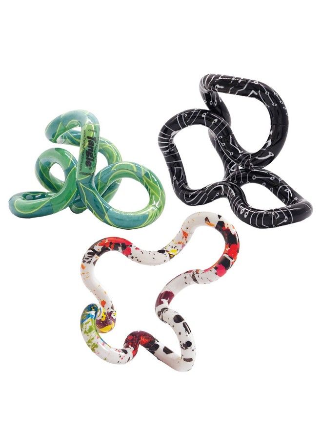 Tangle Jr. Masterpiece Trio (Neo Blade Drip) Artistic Pattern For Unique Fidget Experience Fidget With These Tangles At Work Or School Twist Fidget Toy For Kids And Adults Desk Toy For Adults
