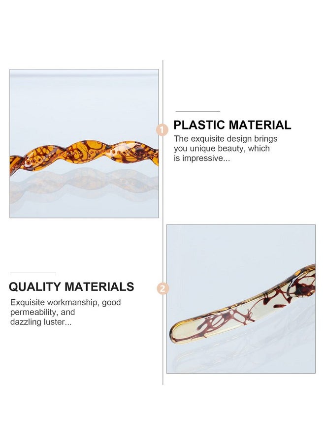 Beaupretty Tortoise Acetate Headband Cellulose Hairband With Teeth No Slip Resin Hair Loop For Women Girl Hair Accessory 3Pcs  - Image 3
