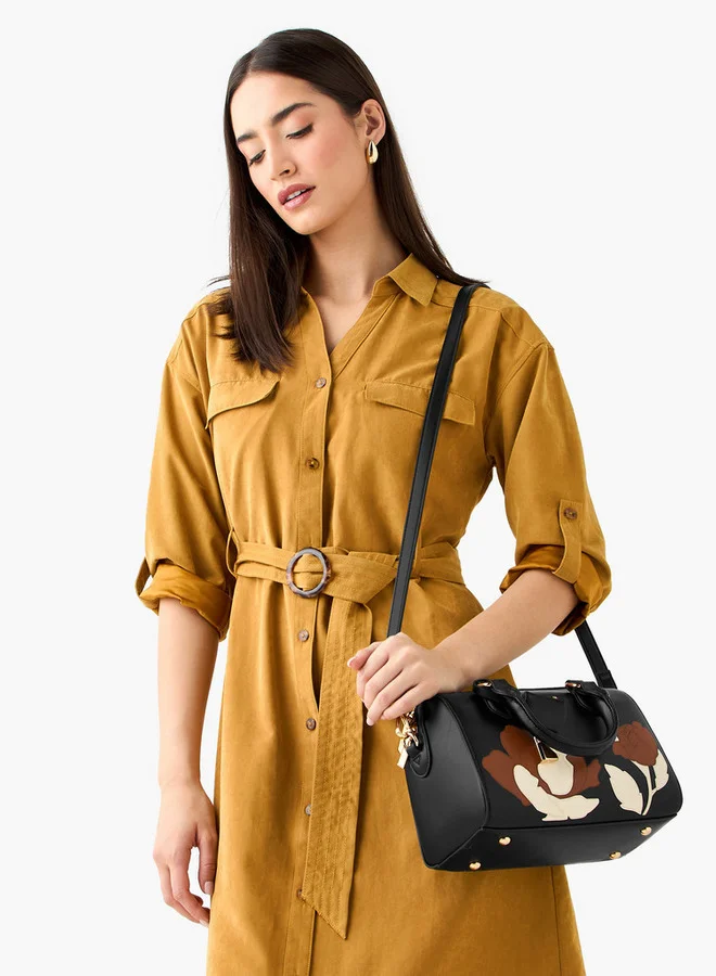 Celeste Floral Detail Tote Bag with Double Handle