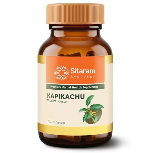 Sitaram Ayurveda Kapikachu | Ayurvedic Herbal Supplement with Mucuna Pruriens | Supports Nervous System, Mental Wellness & Vitality | Natural L-Dopa Source | Vegan | 60 Nos - Image 1
