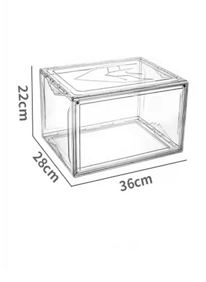 Generic - 6-Pcs Shoe Boxes Clear Plastic Stackable Sneaker Storage Boxes with Magnetic Door, Acrylic Boxes for Display, Side Open Shoe Box Clear Shoe Boxes Stackable Shoe Containers - Image 1