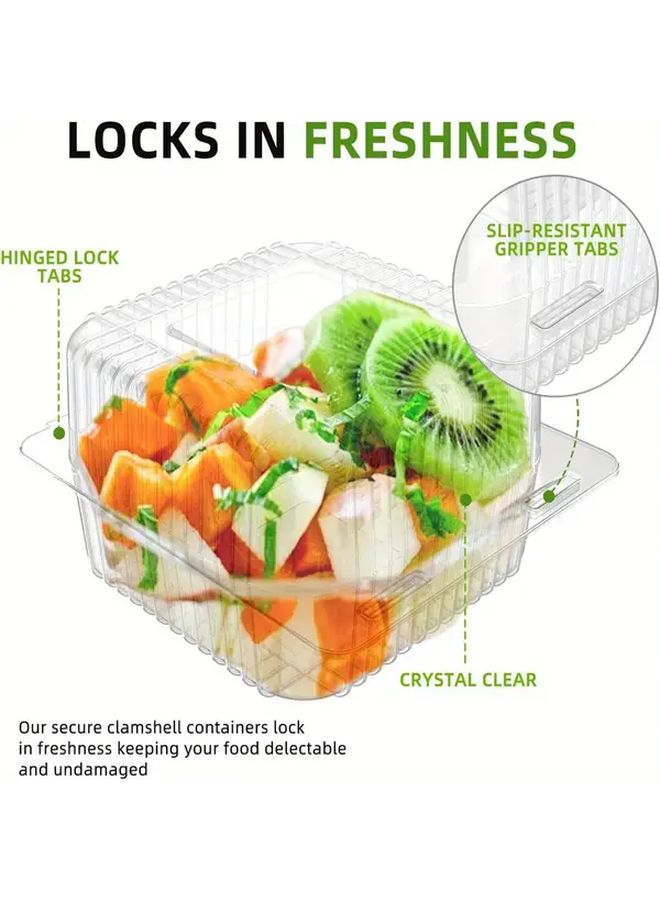 50 Pack Clear Square Food Storage Containers With Flip Top Lids Stackable BPA Free - Image 2