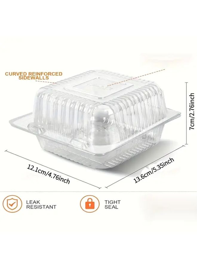 50 Pack Clear Square Food Storage Containers With Flip Top Lids Stackable BPA Free - Image 3