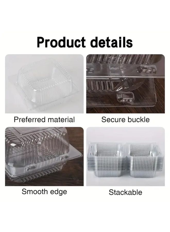 50 Pack Clear Square Food Storage Containers With Flip Top Lids Stackable BPA Free - Image 4