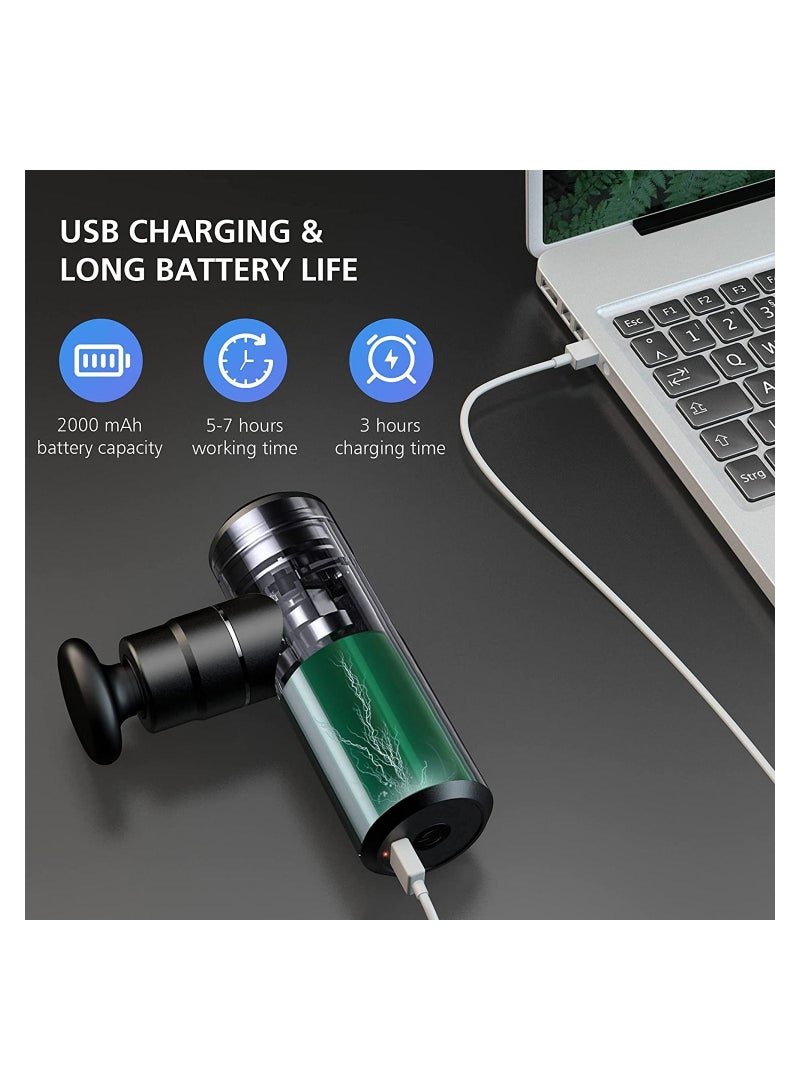 جهاز تدليك كهربائي محمول بجيب مسدس صغير مسدس معالجة العضلات ، مدلك يدوي للعضلات العميقة للجسم ، يخفف من آلام الرياضيين ، آلام العضلات وتصلب الاسترخاء ، معدات اللياقة البدنية المنزلية ، مسدس اللفافة مت - Image 3