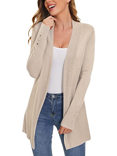 ROW 8 ROW Cardigan for Women Dressy Casual Long Sleeve Open Front Knit Cardigan Sweaters Light Camel - Image 1