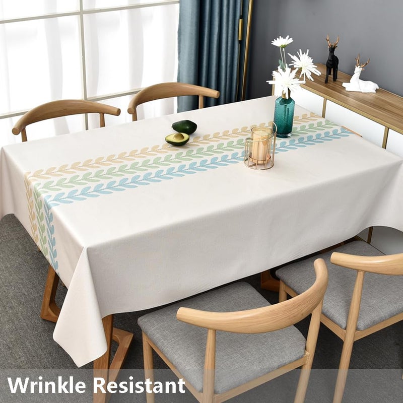 TruDelve Plastic Table Cloth Rectangle Tables Beige Vinyl Tablecloth Waterproof Wipeable Oilcloth Tablecloths for Dining Table Cover(54"x84",Wheat-2) - Image 3