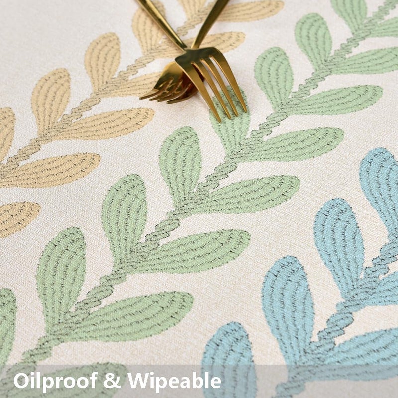 TruDelve Plastic Table Cloth Rectangle Tables Beige Vinyl Tablecloth Waterproof Wipeable Oilcloth Tablecloths for Dining Table Cover(54"x84",Wheat-2) - Image 5