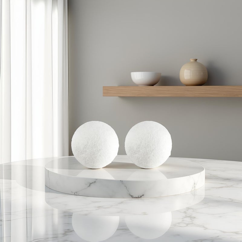 Zhuluck Wool Dryer Balls, White, Anti-Static Laundry Balls for Clothes Drying, 2 Pack - Image 3
