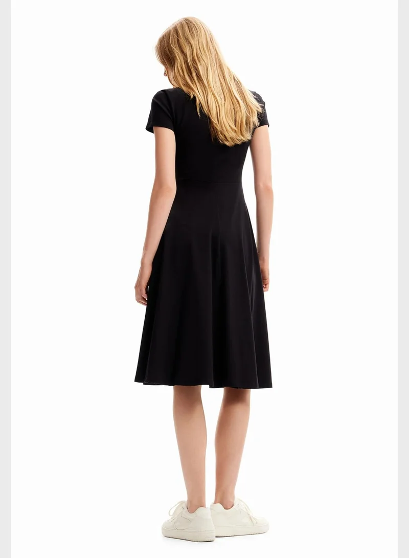 DESIGUAL Graphic Spoon Neck Dress