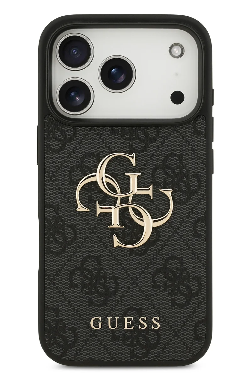GUESS iPhone 17 Pro Case PU Leather With Big 4G & Classic Logo / Ultra Slim / lightweight design / Easy Installation - Black