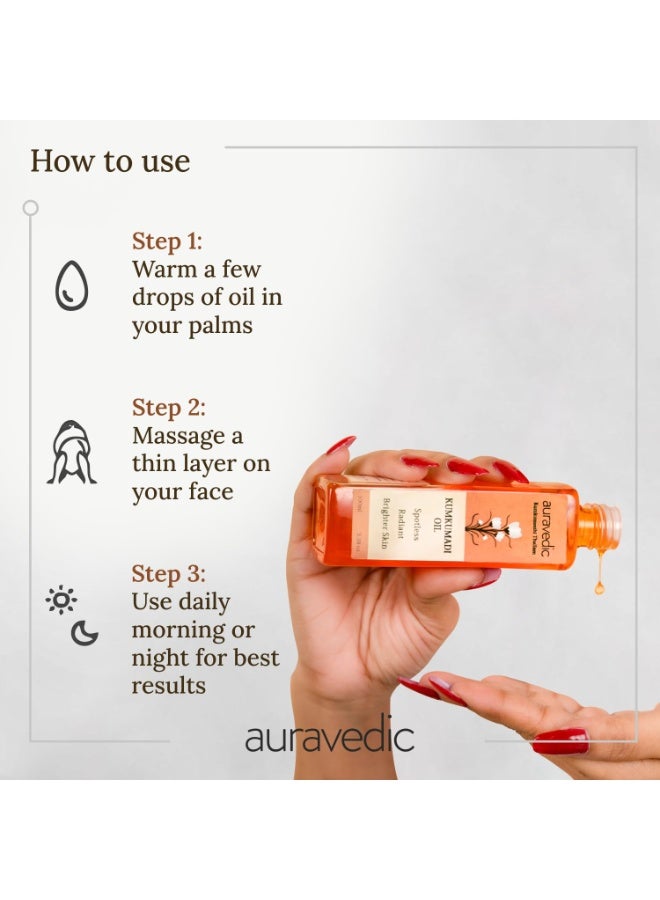 Auravedic Kumkumadi Oil ,For Face 100 Ml, Pack of 3 - Image 4
