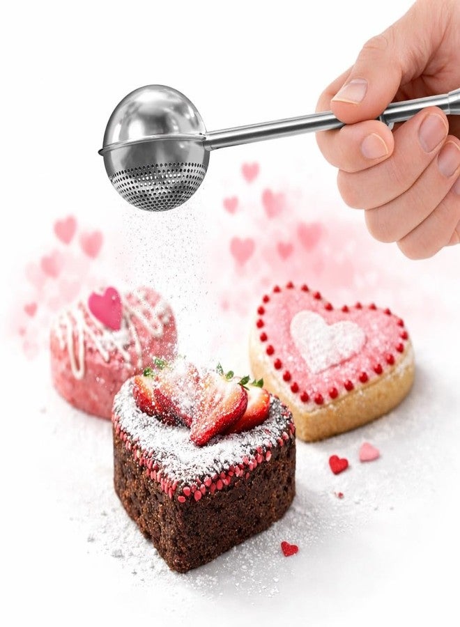 ALPENKOK Flour Shaker Duster – 18/8 Stainless Steel Flour Duster for Bread Baking with One-Handed Operation – Cocoa, Cinnamon, Spices & Powdered Sugar Duster with Spring Handle | Tea Brewing | Dishwasher Safe - Image 2