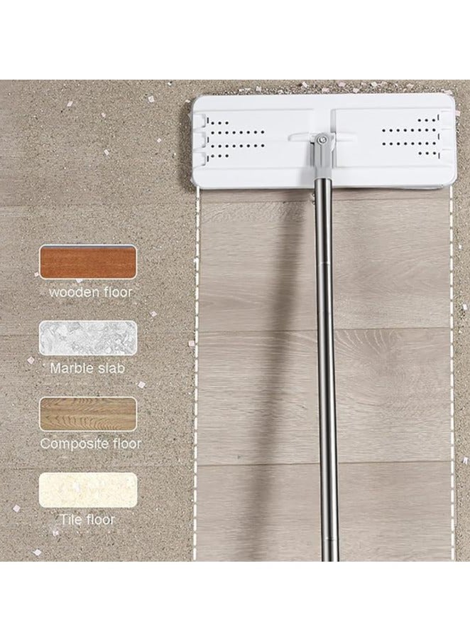 Self Cleaning Heavy Duty Flat Mop and Bucket Set - 2 in 1 Wet & Dry Mop with Dual Chamber Wringer, 360 Degree Flexible Mop Head, Reusable Pad for All Floor Types (Light Blue) - Image 5