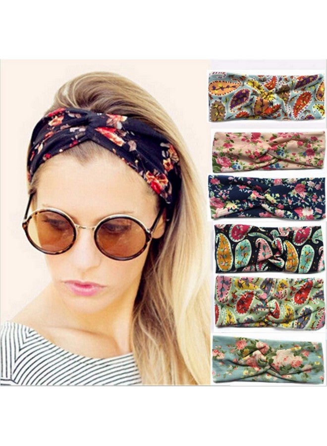 فوكس رباط شعر رياضي من النايلون بعقدة ملتوية مطبوعة بالزهور للنساء، عبوة من قطعة واحدة - متعدد الألوان - Image 1