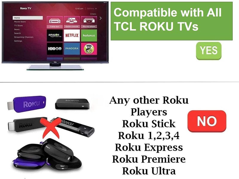 UBay Remote Control for All TCL Roku TV Remote, Universal Replacement for TCL Roku Smart TV - 8 Shortcut Buttons - Image 3