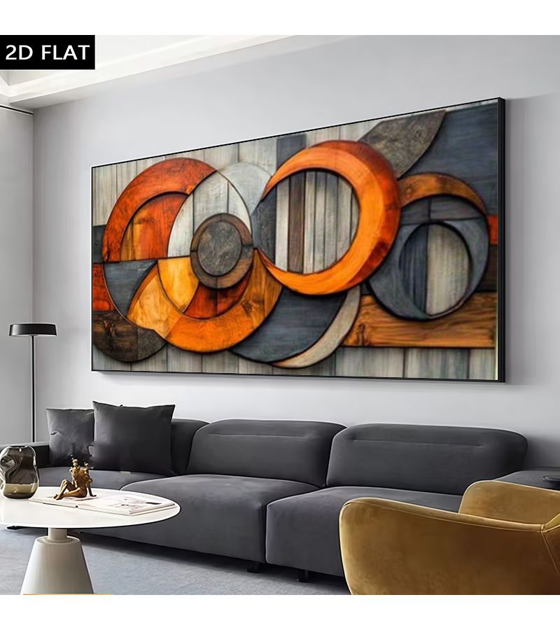 Large Modern Abstract Canvas Painting 32x48 Inches Frameless Multicolor Wall Art Poster - Image 3