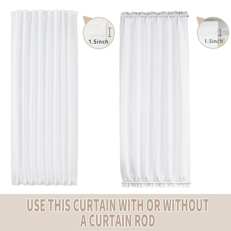 Vatge Door Curatins For Doorway - Sidelight Drapery Panel For French Door  50% Sunlight Blocking Curtains For Front Door  1 Panel  W12 X L72  Pure White - Image 4