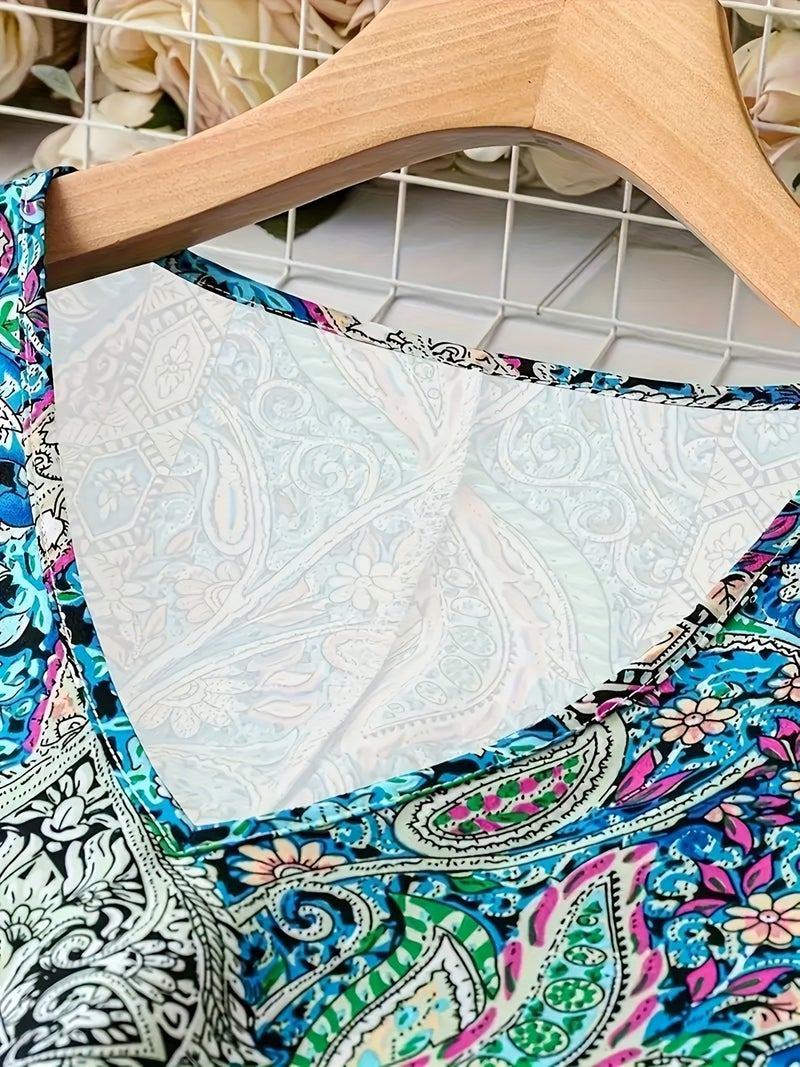 Women's Plus Size Bohemian Floral Print Maxi Dress Summer Vacation