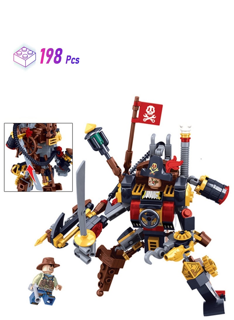 198pcs Steam Warrior Model Set Building Blocks Creative Diy Assembling Building Assembly Toys Children Adult Home Decorations - Image 1