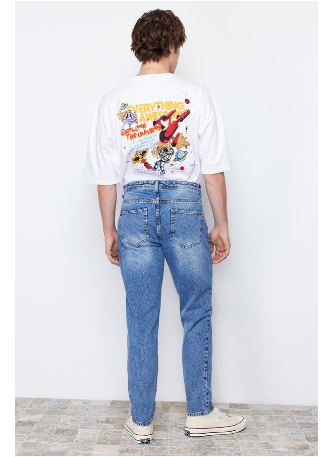 trendyol - بنطال جينز مريح باللون الأزرق TMNAW21JE0286 - Image 1