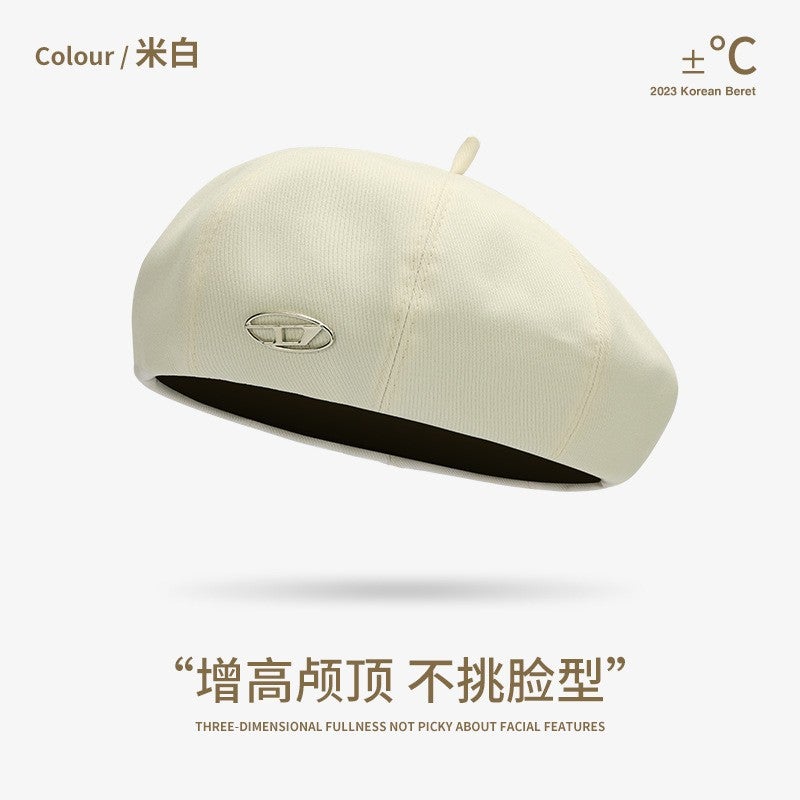 New autumn and winter beret womens wool fashion all-match Japanese painter hat windproof warm cloud hat DMZ102[classic] DMZ99; rice white [classic] DMZ99; rice white