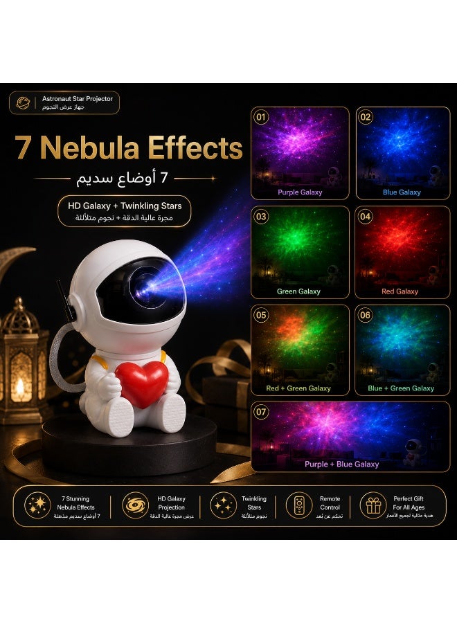 Lahoon Astronaut Star Projector Nebula Galaxy Projector Night Light 360°Rotation Magnetic Head Nebula Lamp For Bedroom Kids Room Ceiling Room Decoration White 88mm*82mm*127mm - Image 3