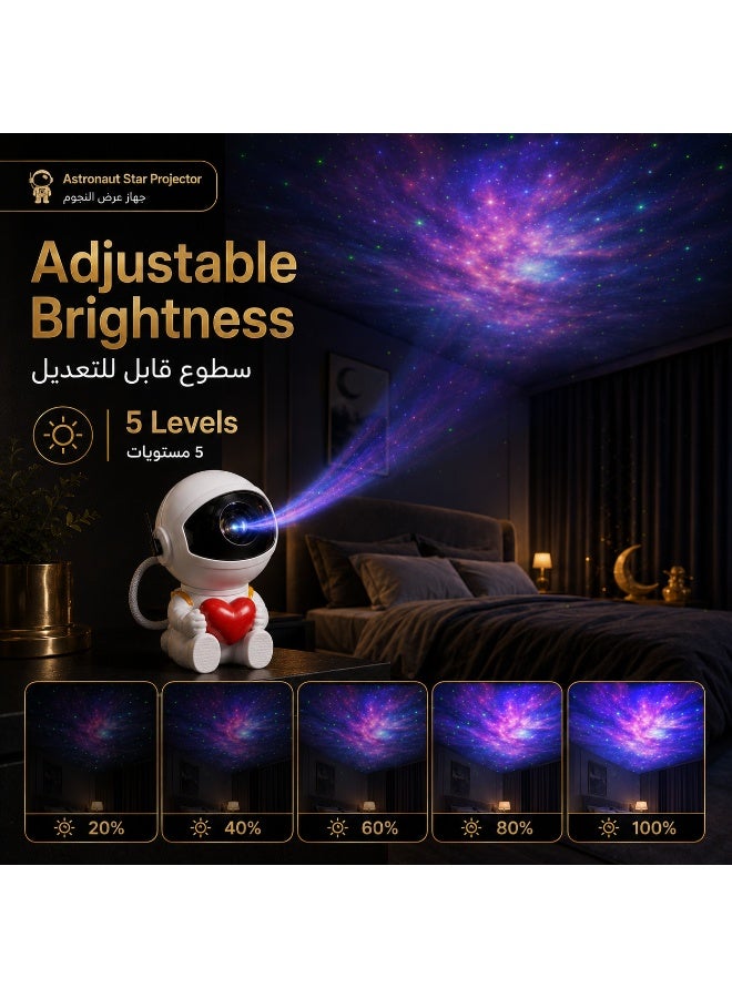Lahoon Astronaut Star Projector Nebula Galaxy Projector Night Light 360°Rotation Magnetic Head Nebula Lamp For Bedroom Kids Room Ceiling Room Decoration White 88mm*82mm*127mm - Image 4
