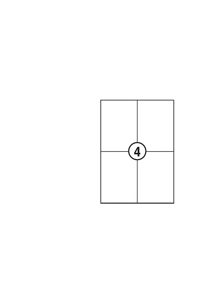 Terabyte ملصقات ليزر - A4-105 مم × 148 مم - 4 ملصقات/ورقة - كل عبوة 100 ورقة (1 كرتون من 10 عبوات) - Image 1