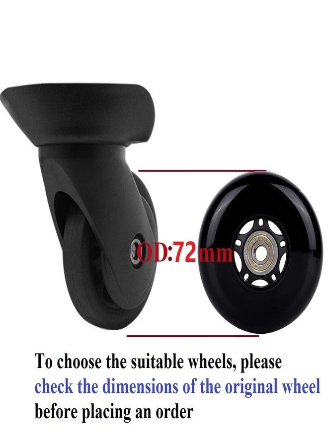 BFLAEPUN Luggage Suitcase Replacement Wheels 72 * 24mm(2.83"x0.95") Inline Skate Wheels With 8mm(0.31") Bearings Silent Swivel Casters Wheels Kit for Trolley Bags Case - Image 4